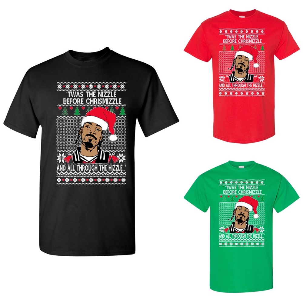 XXL ‘Twas Nizzle Before Chrismizzle Snoop Dogg Ugly Christmas Sweater T-shirt